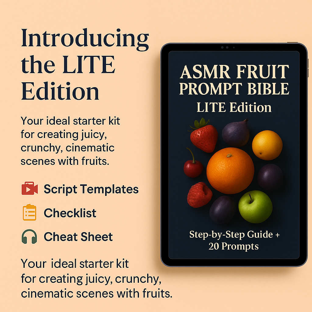 ASMR Fruit Prompt Sampler – Step-by-step guide + 20 prompts
